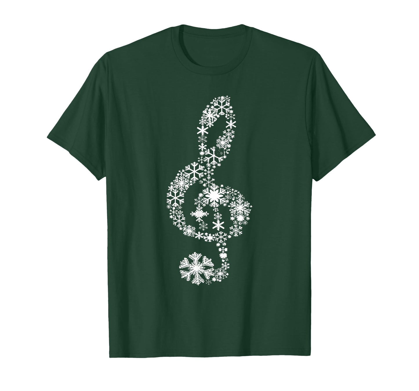Winter Melody Snowflakes Treble Clef Music Notes Men Women T-Shirt