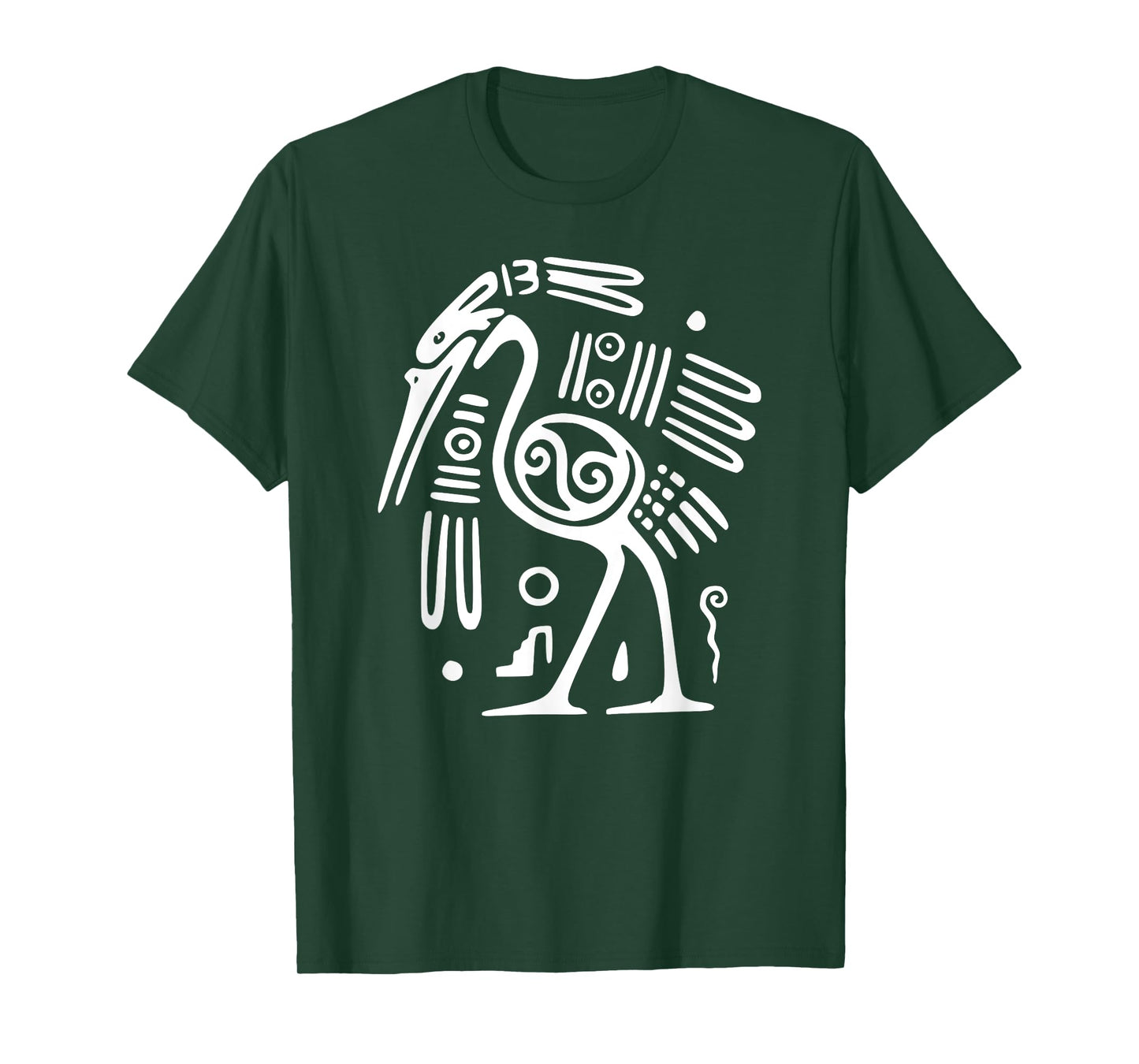 Ibis T-Shirt Ornithology White Line Drawing Bird Tee Shirt T-Shirt
