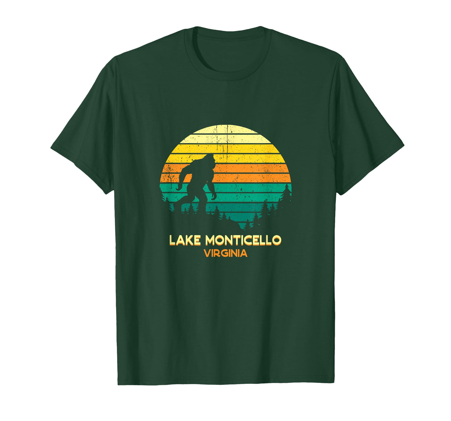Retro Lake Monticello, Virginia Big foot Souvenir T-Shirt