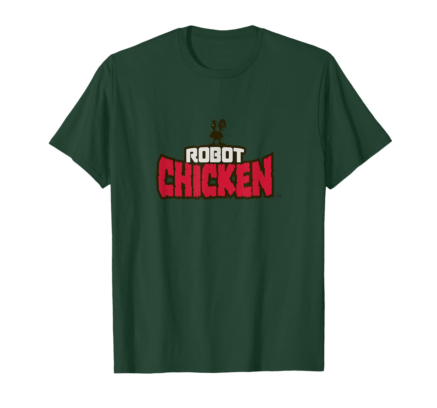 Robot Chicken Silhouette Classic Red Bold Big Chest Logo T-Shirt