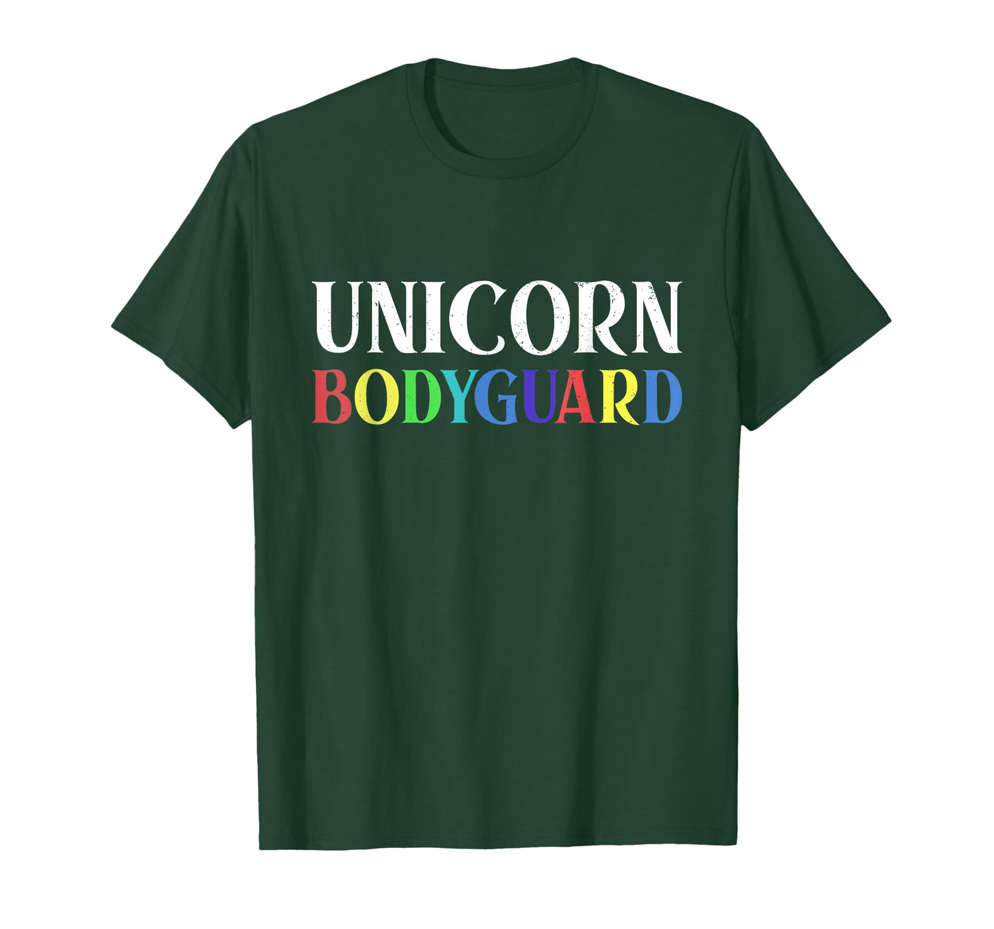 Unicorn Bodyguard Halloween Dad Mom Daughter Distressed T-Shirt
