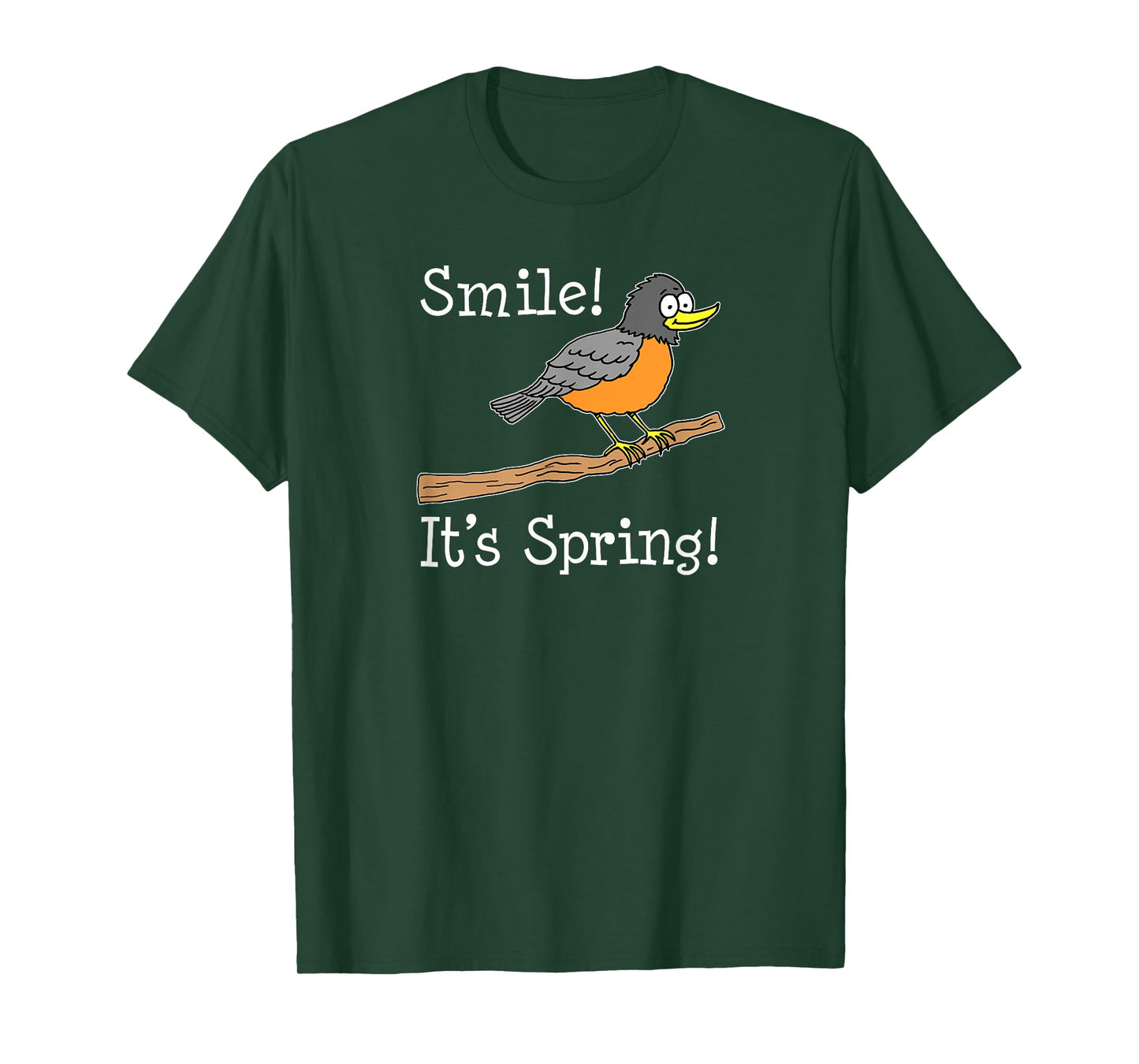 Smile It's Spring Season Cartoon Bird T-Shirt