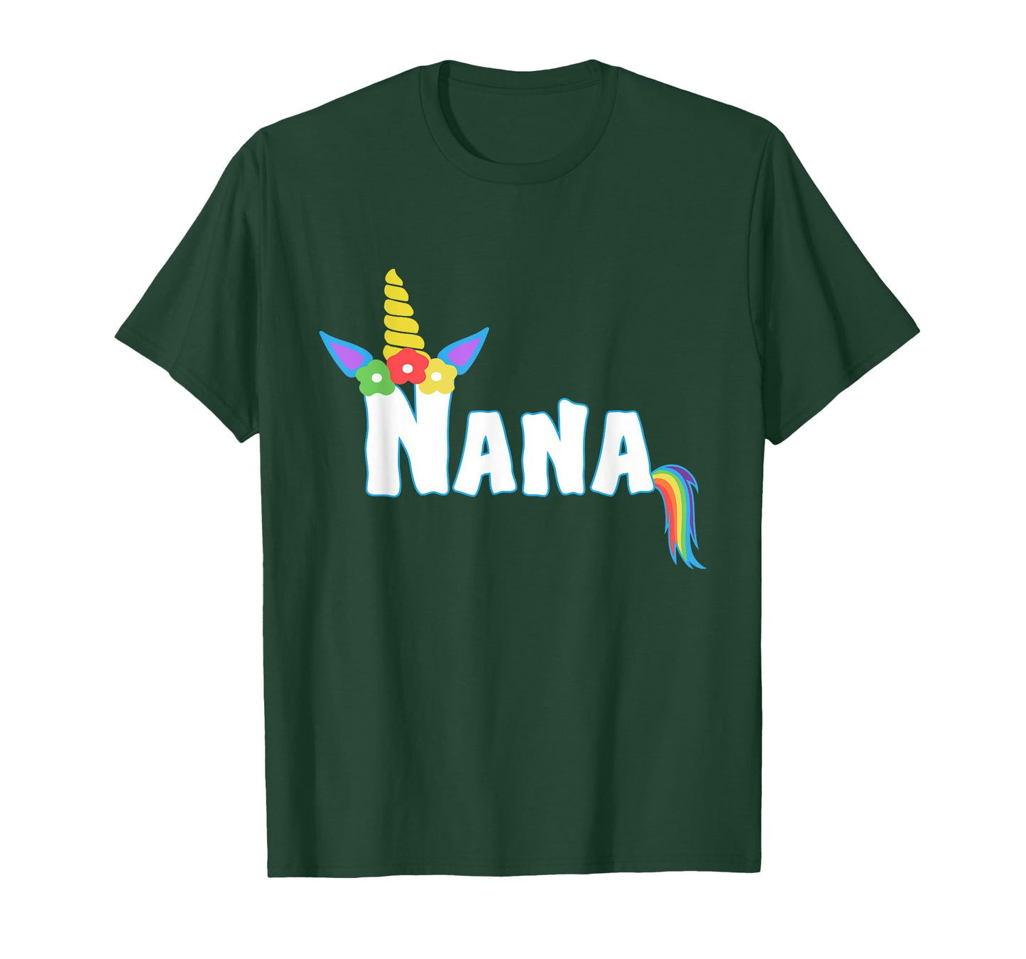 Unicorn Birthday Girl Nana Grandma Mother Family T-Shirt
