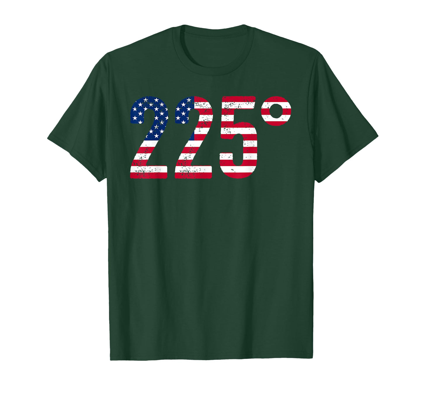 225 Degrees BBQ Smoking Meat Barbecue American Flag USA T-Shirt