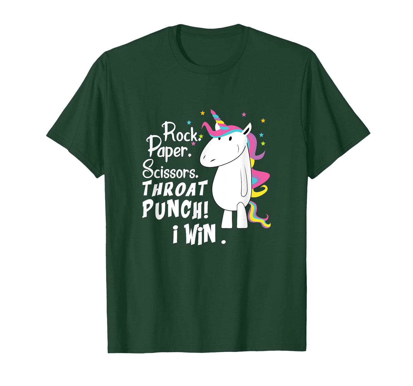 Rock Paper Scissors Throat Punch I Win Unicorn Outfit T-Shirt