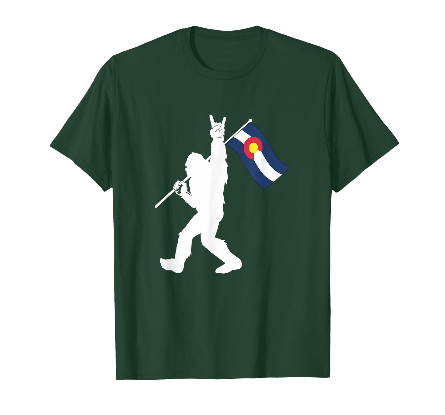 Colorado Bigfoot Rock and Roll Gift for Squatch Believers T-Shirt