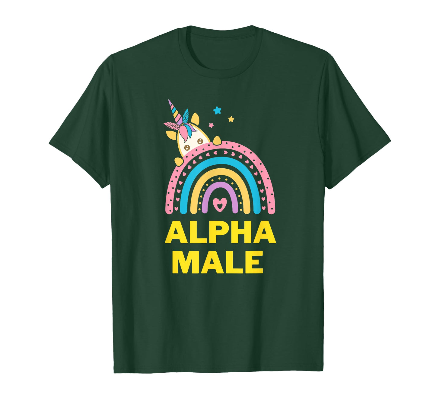 Ironic Alpha Male Unicorn Rainbow, Funny Unisex Graphic Tee T-Shirt