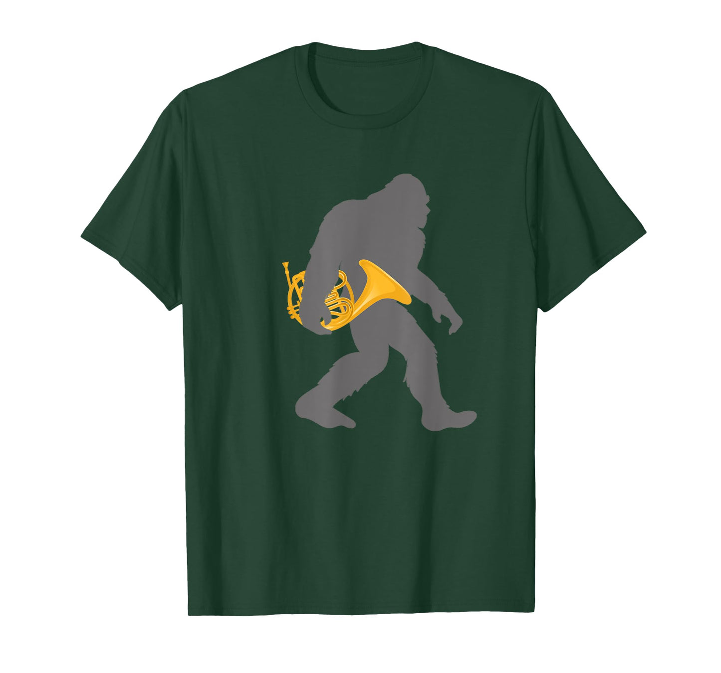 Funny Horn Player Bigfoot musician with French Horn T-Shirt