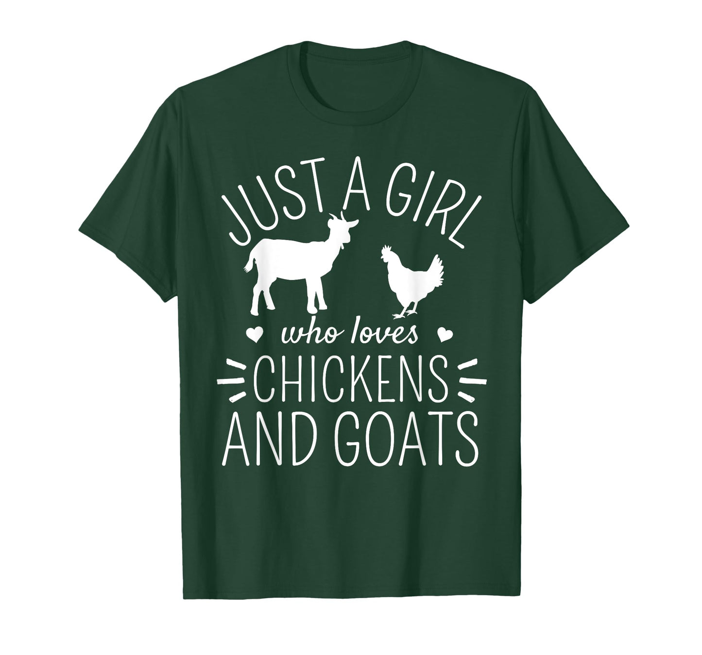 Just A Girl Who Loves Chickens And Goats Farmer Girls T-Shirt