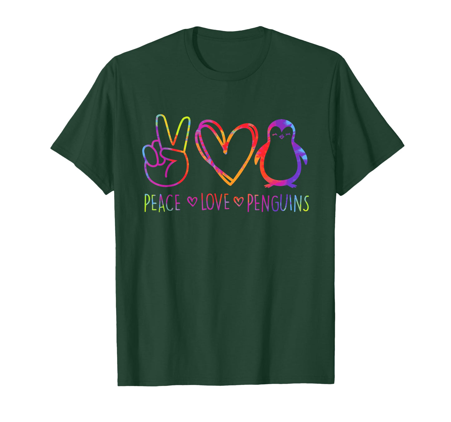 Peace Love Penguins Hippie Design T-Shirt