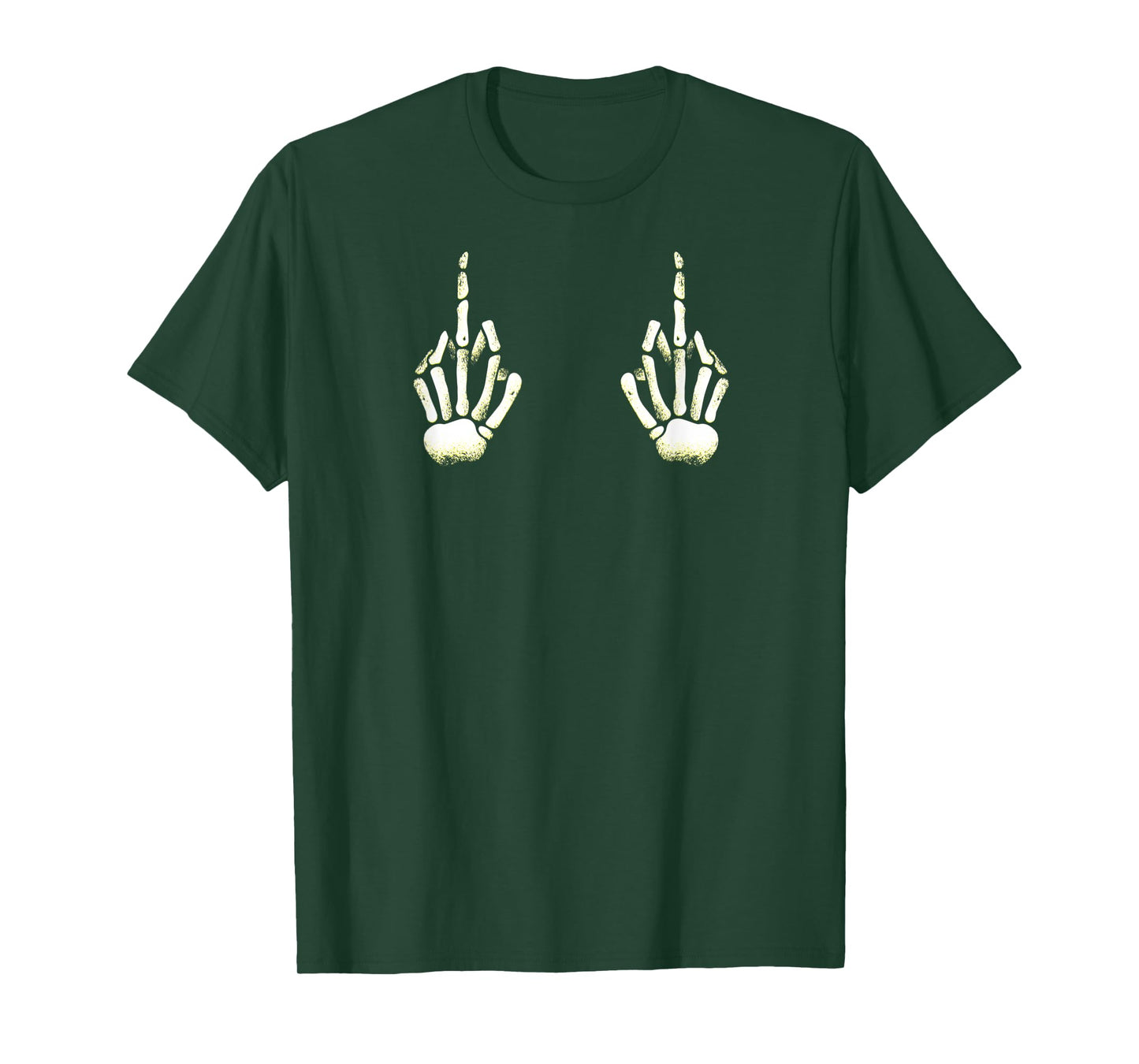Skeleton Middle Finger Hands Boobs Halloween Fuck off T-Shirt