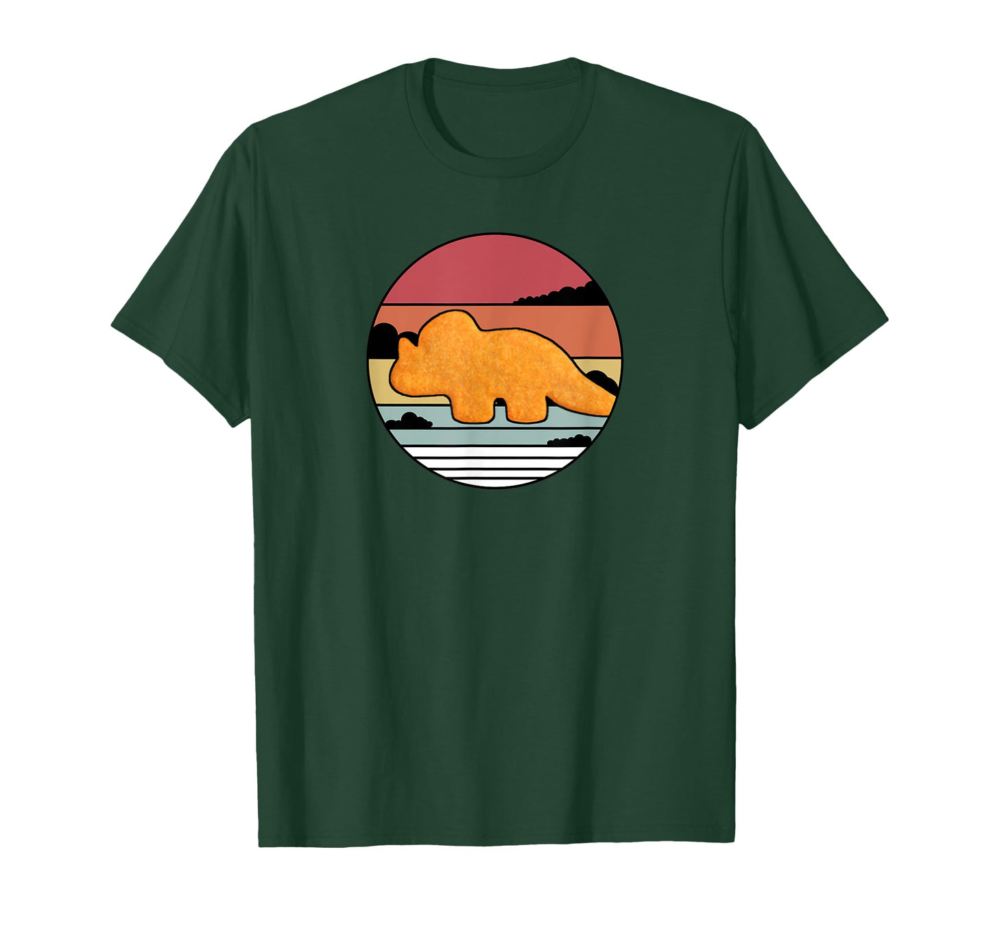 Dino Triceratops Chicken Nugget Retro | Vintage Dinosaur T-Shirt