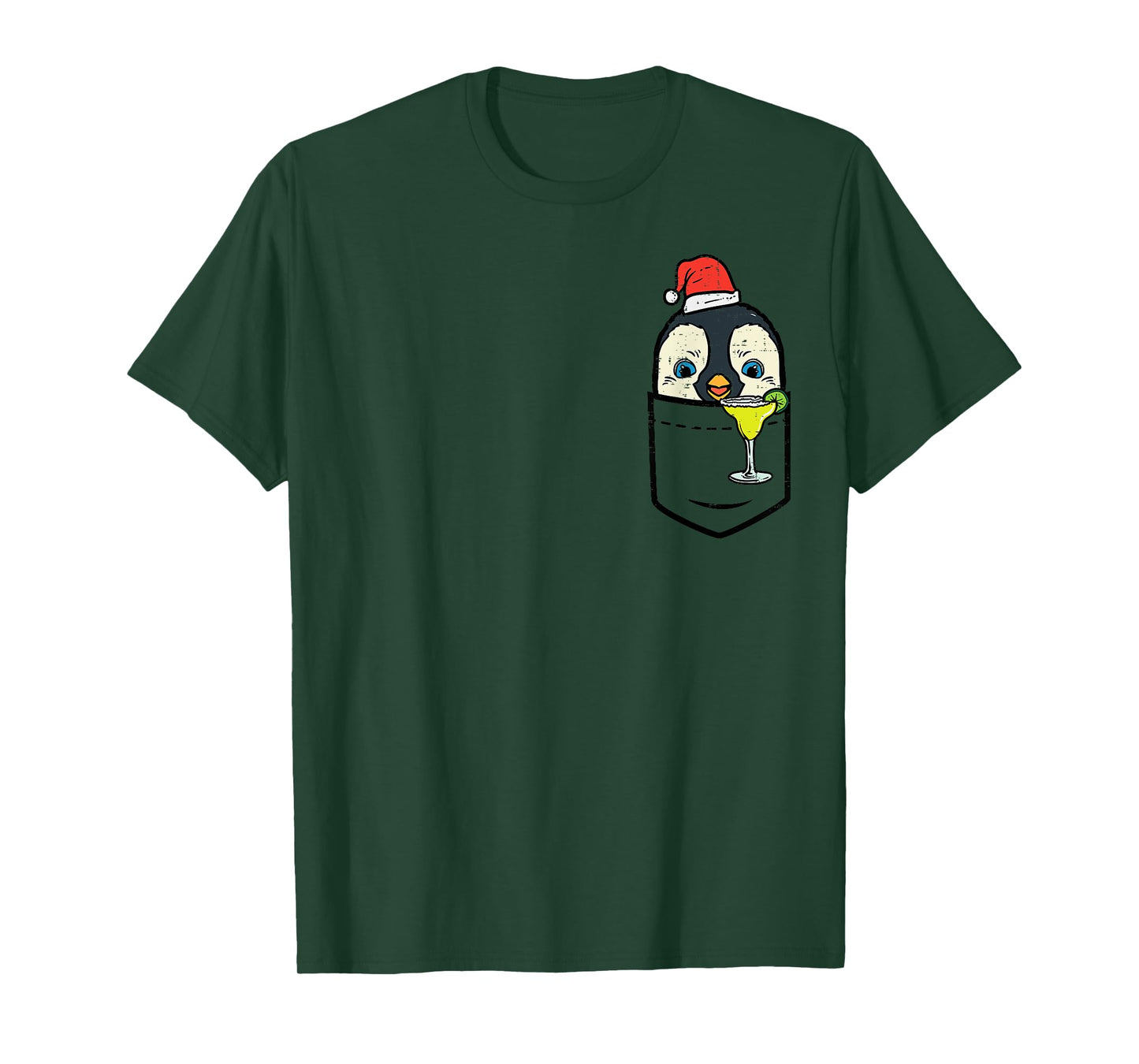 Pocket Santa Penguin Cute Christmas In July Summer Xmas Bird T-Shirt