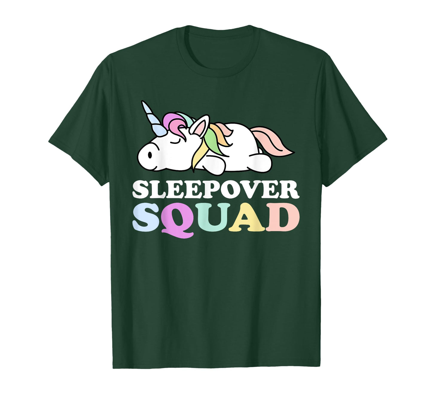 Sleepover Squad for Slumber Party Pajama Unicorn Sleeping T-Shirt