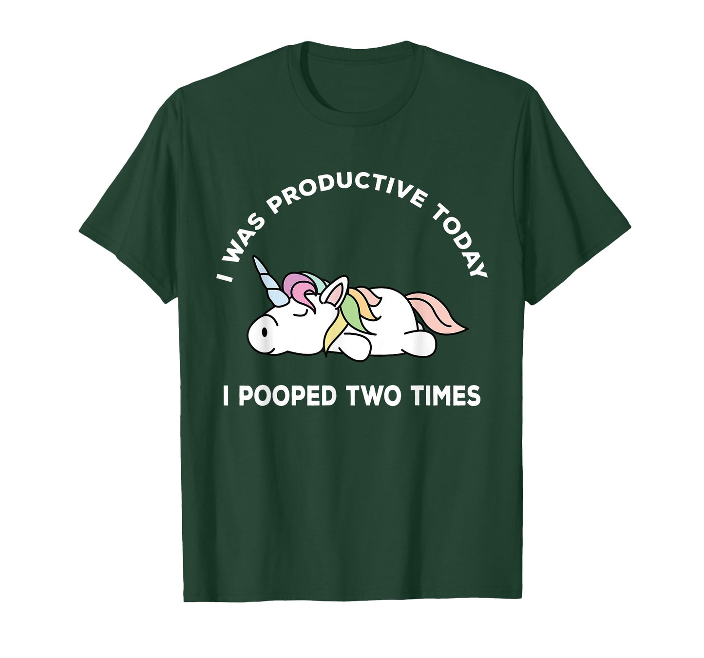 I Pooped Twice Adult Humor Funny Sarcastic Unicorn T-Shirt