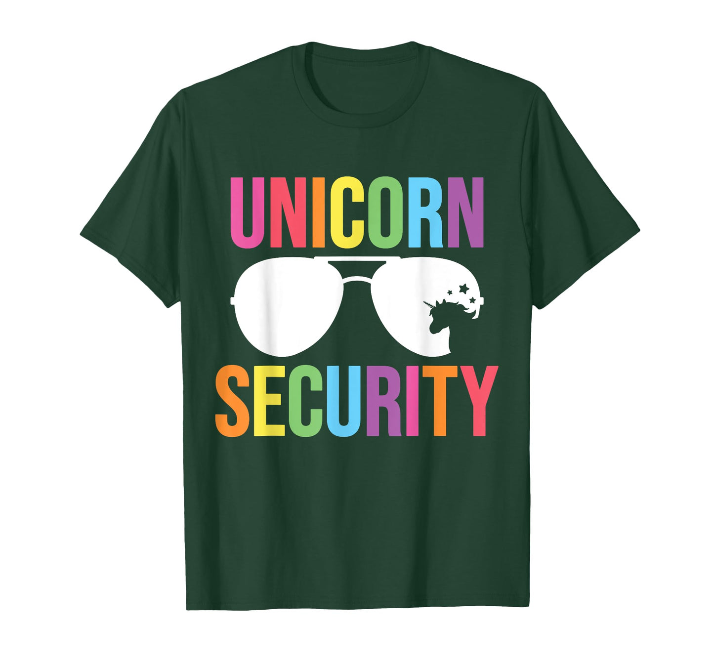 Unicorn Security Birthday Family Halloween Costume Dad Mom T-Shirt