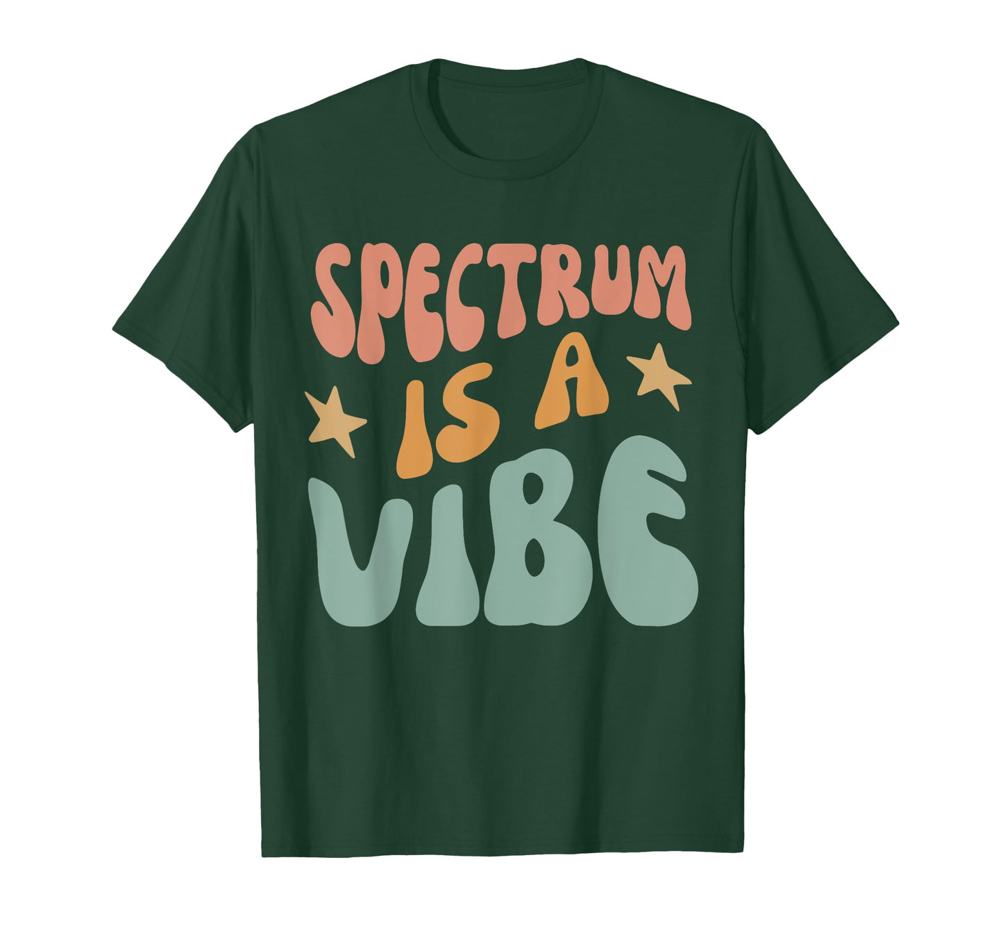 Spectrum Is A Vibe Tee Unisex T-Shirt Black Small Modern Classic Crew Neck Short Sleeve Polyester 100% Cotton Blend All Seasons Family, All Ages