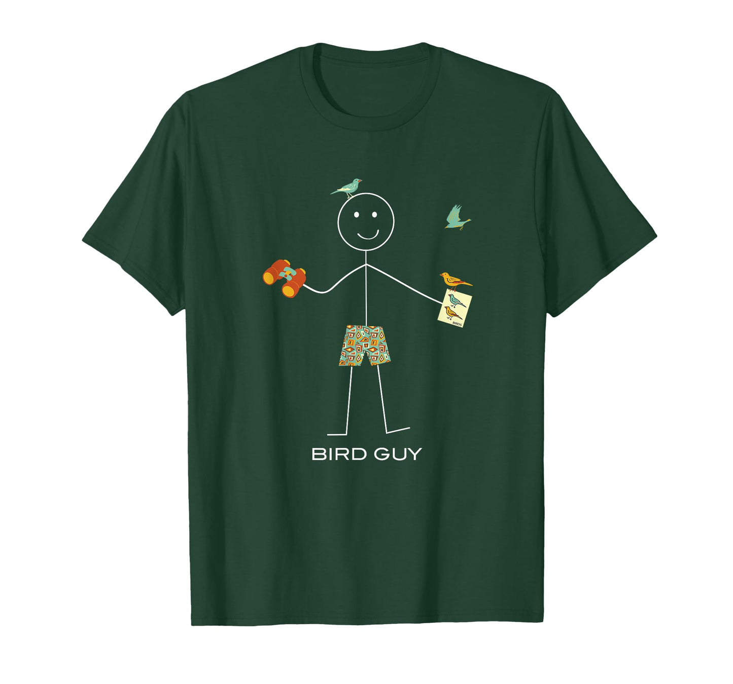 Whyitsme Design Men's Birding T-Shirt, Black, Small