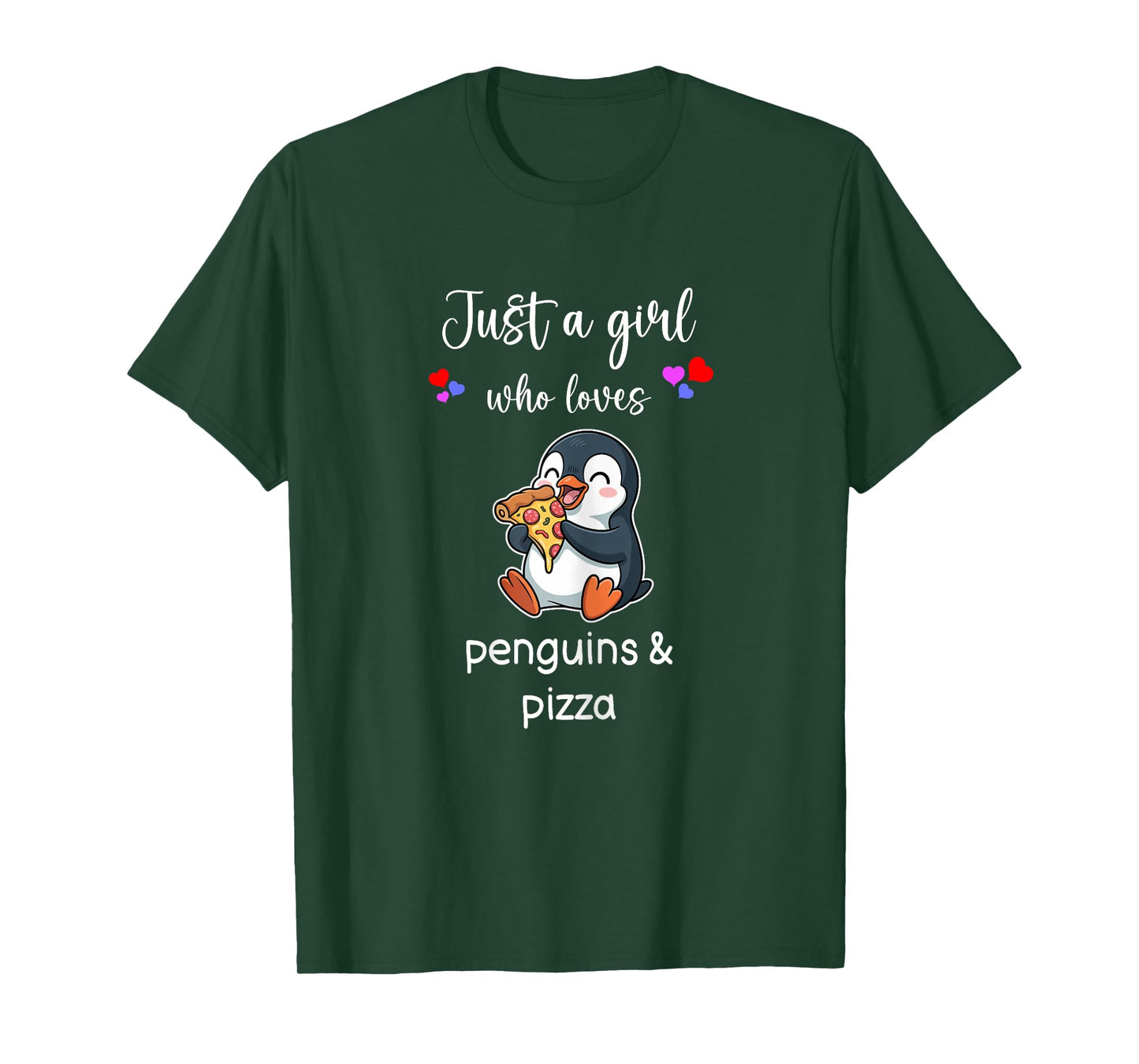Penguin Pizza Shirt Girls Cute Penguin Pizza T-Shirt