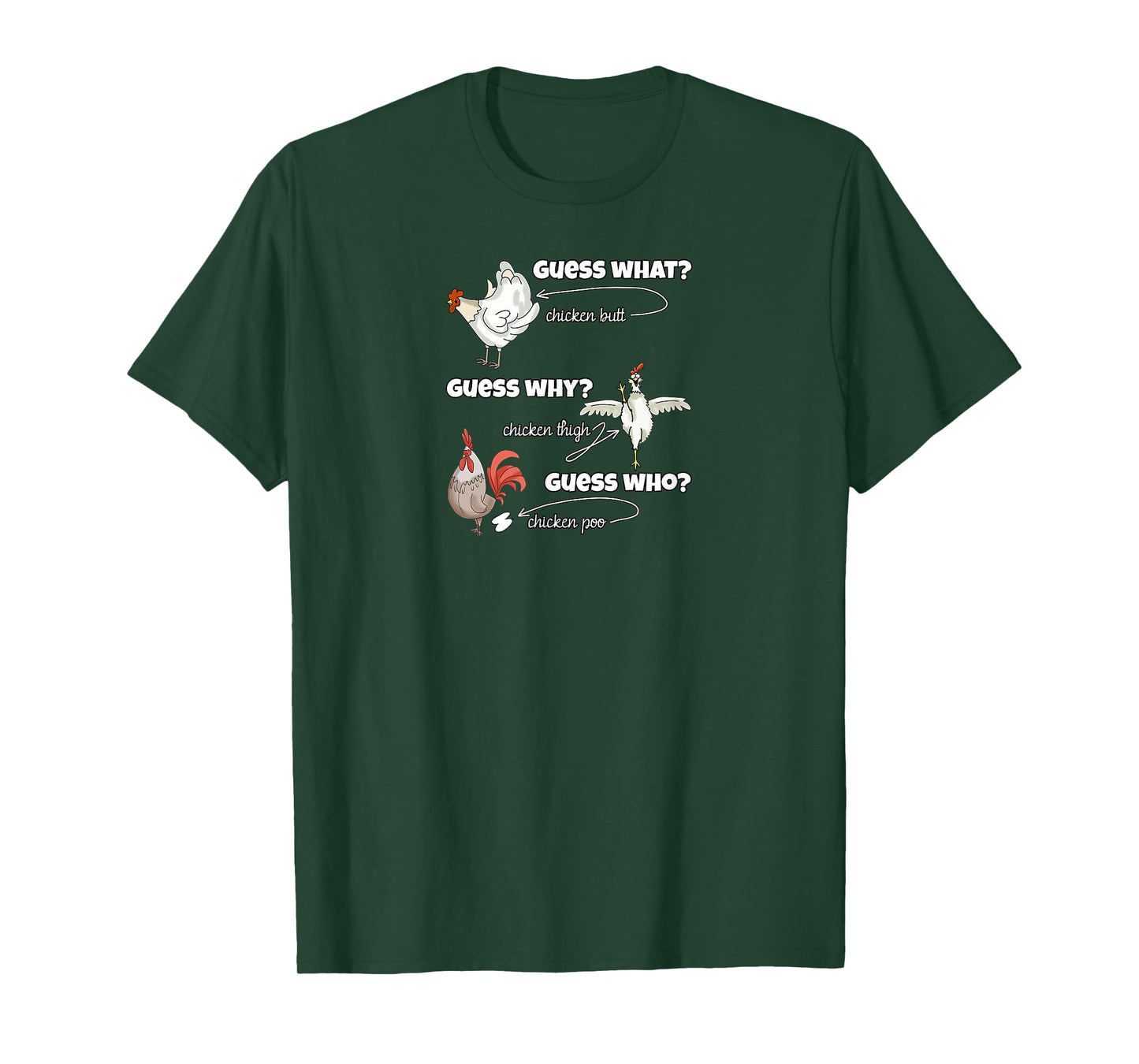 Funny Chicken Butt Guess Why Chicken Thigh Guess Who Poo T-Shirt