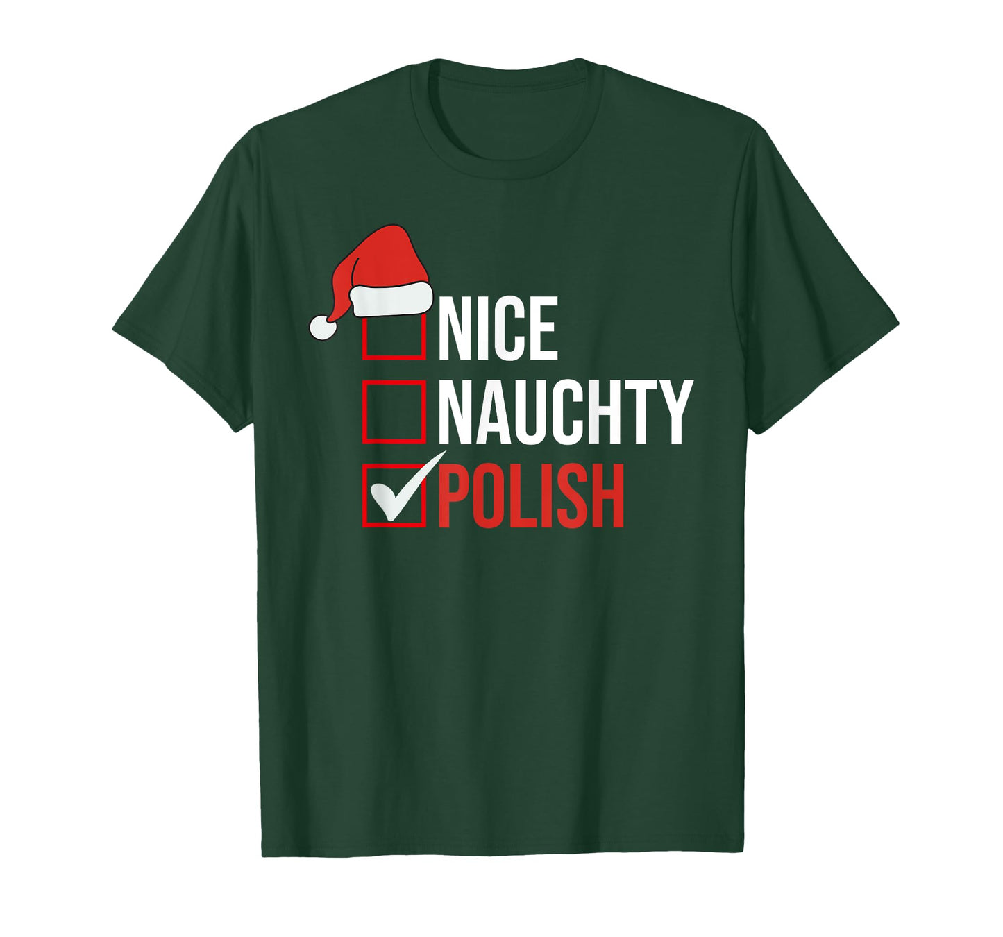 NAUGHTY NICE POLISH Funny Poland Christmas Santa Gifts T-Shirt