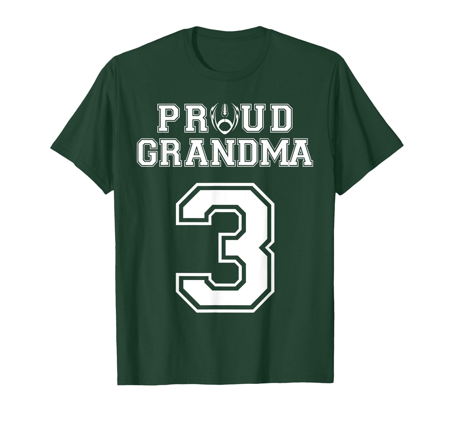 Custom Proud Football Grandma Number 3 Personalized Women T-Shirt