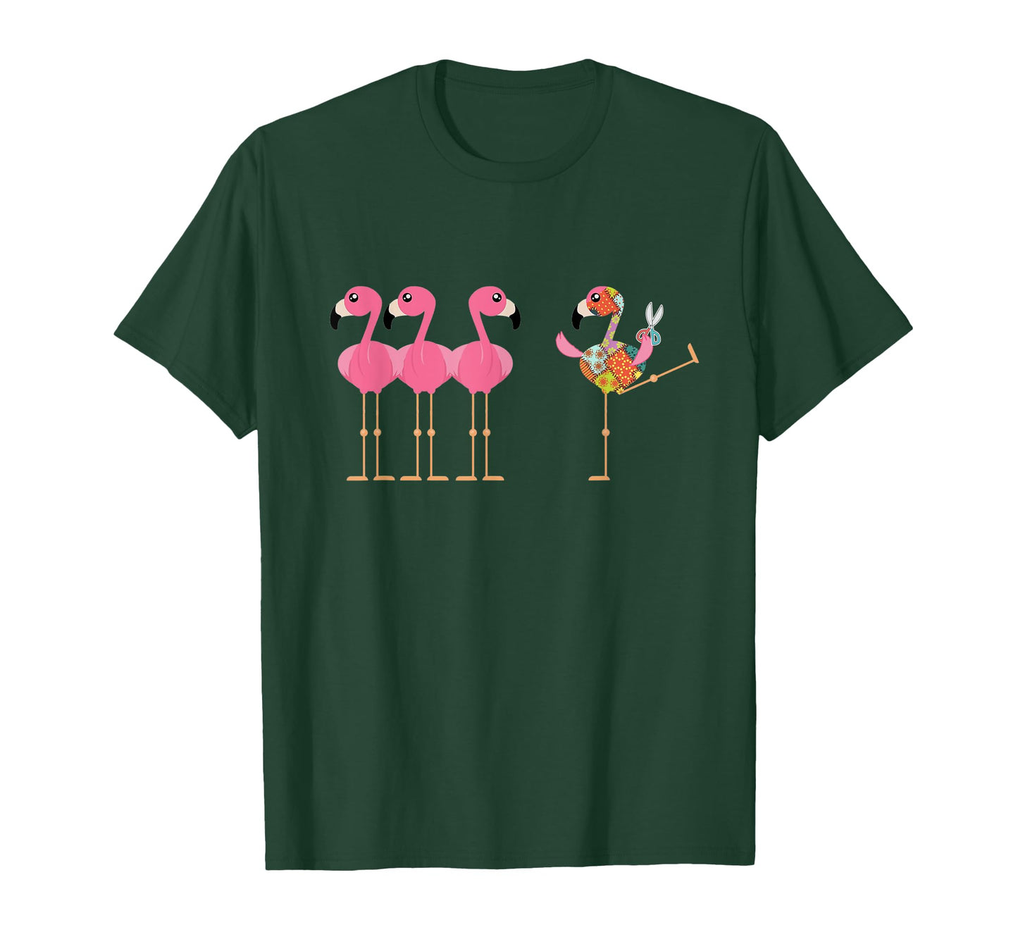 Quilting Flamingo Loves Sewing Machine T-Shirt