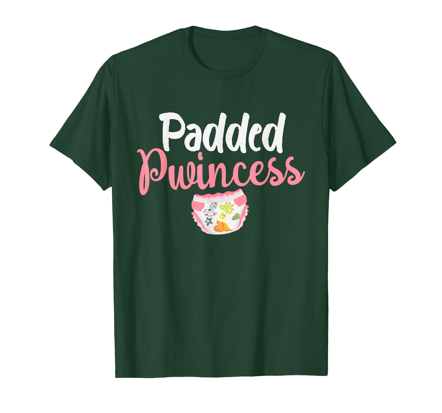 Padded Princess Diapered Diaper Girl Baby Wears Diapers T-Shirt