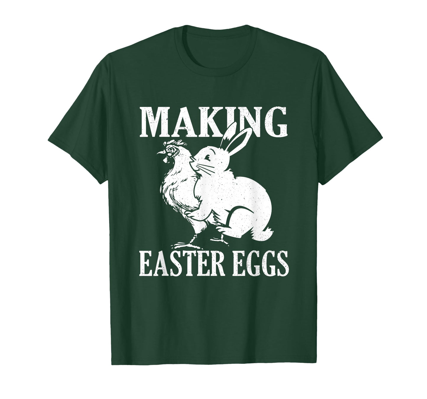 Making Easter Eggs Rude Easter Bunny And Chicken T-Shirt