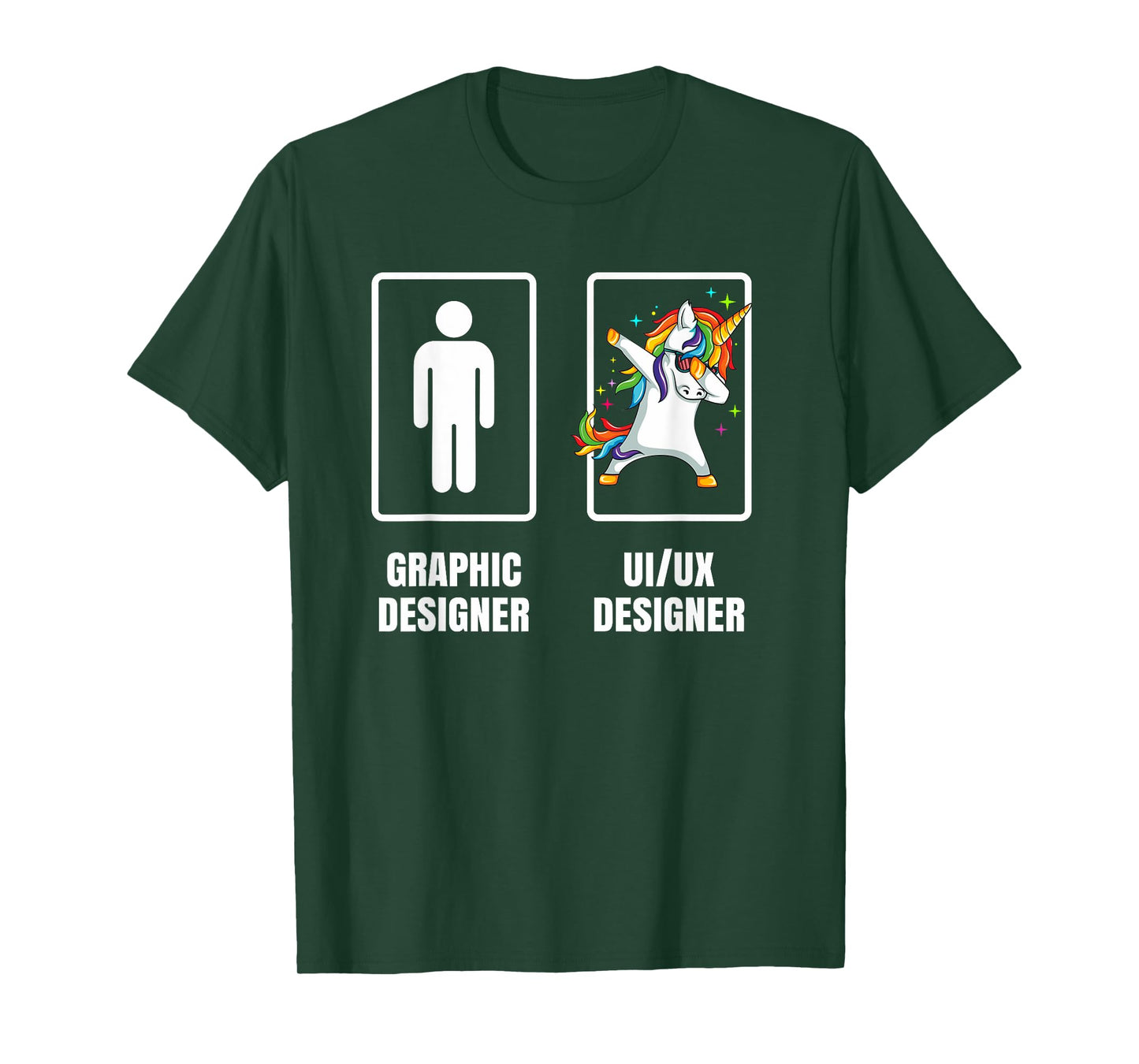 Dabbing Unicorn Graphic Designer UI UX Designer Illustration T-Shirt