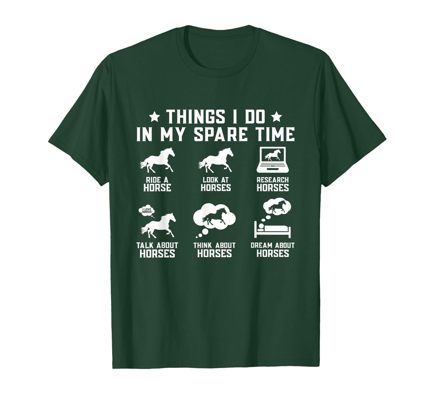 Things I Do In My Spare Time Horse Funny Horse Lovers T-Shirt