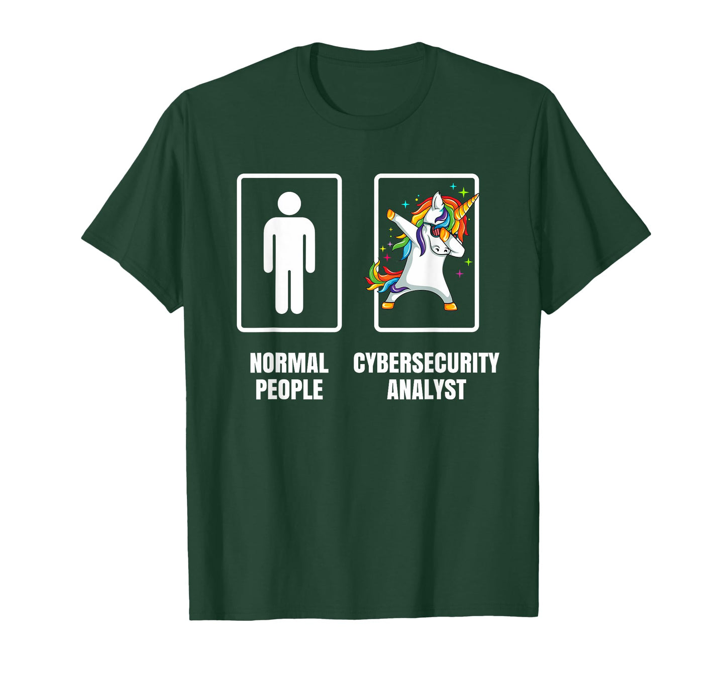 Dabbing Unicorn Cyber Security Analyst Technician Tech Gift T-Shirt