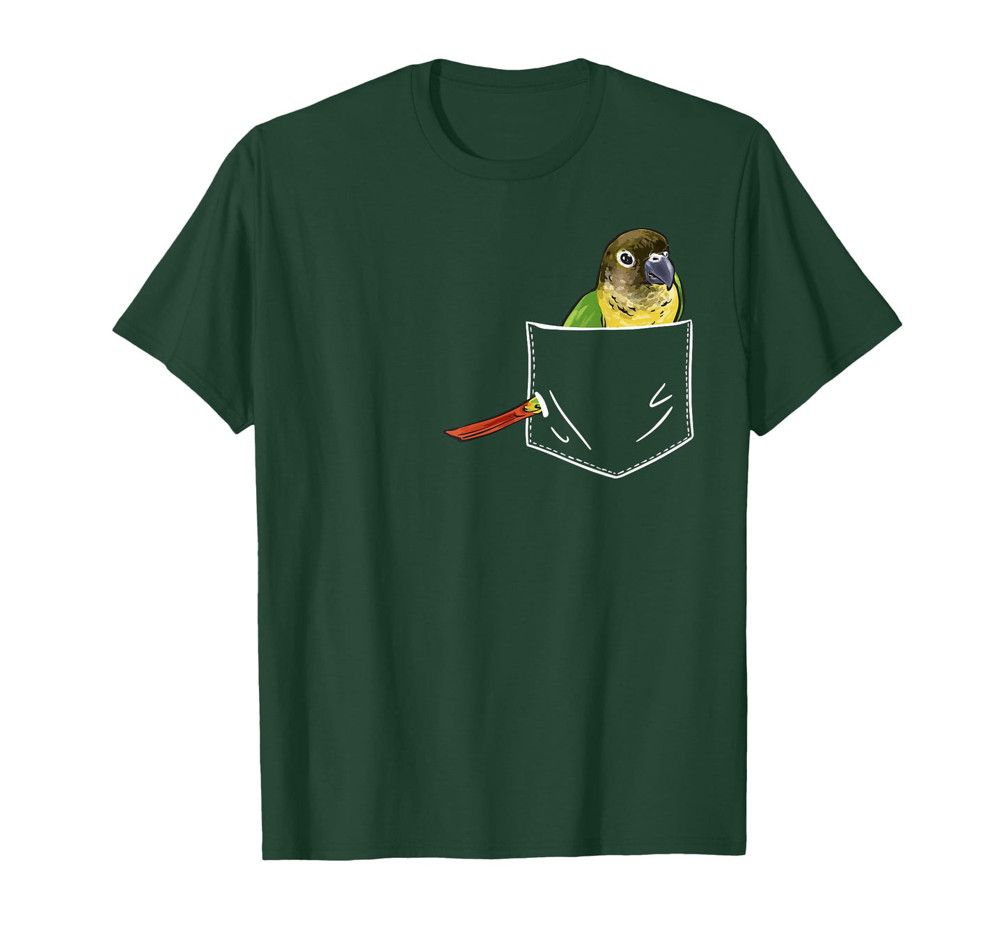 Green Cheek Conure In Pocket Parrot Bird Conure T-Shirt