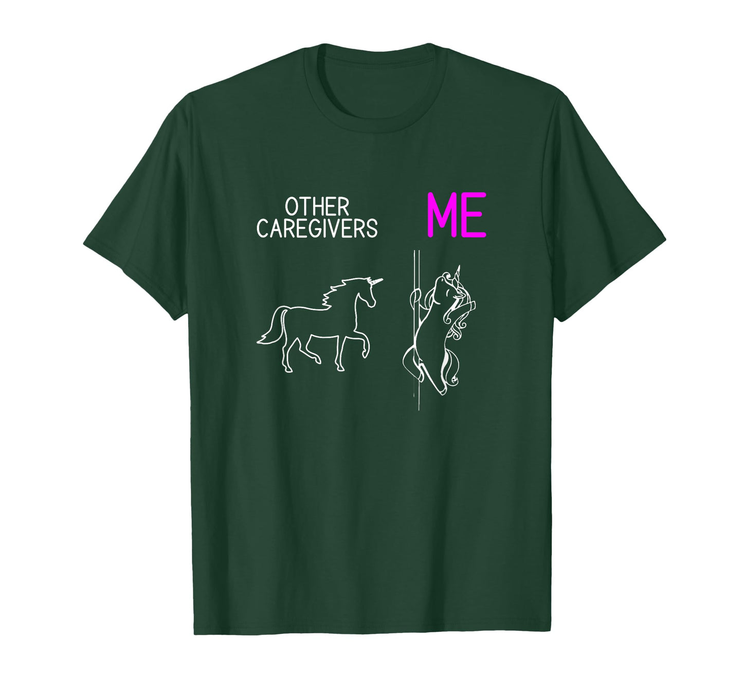 Funny Caregiver Unicorn Dancing Family Caregiver Thank You T-Shirt