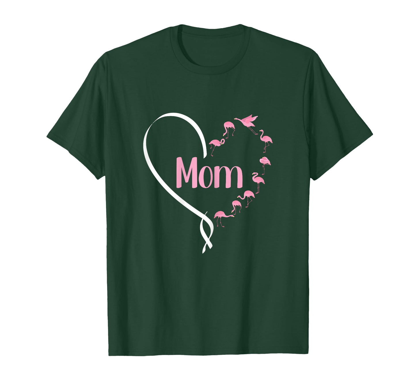 Mom Mothers Day Cute Flamingo Heart Bird Lover Mama Momma T-Shirt