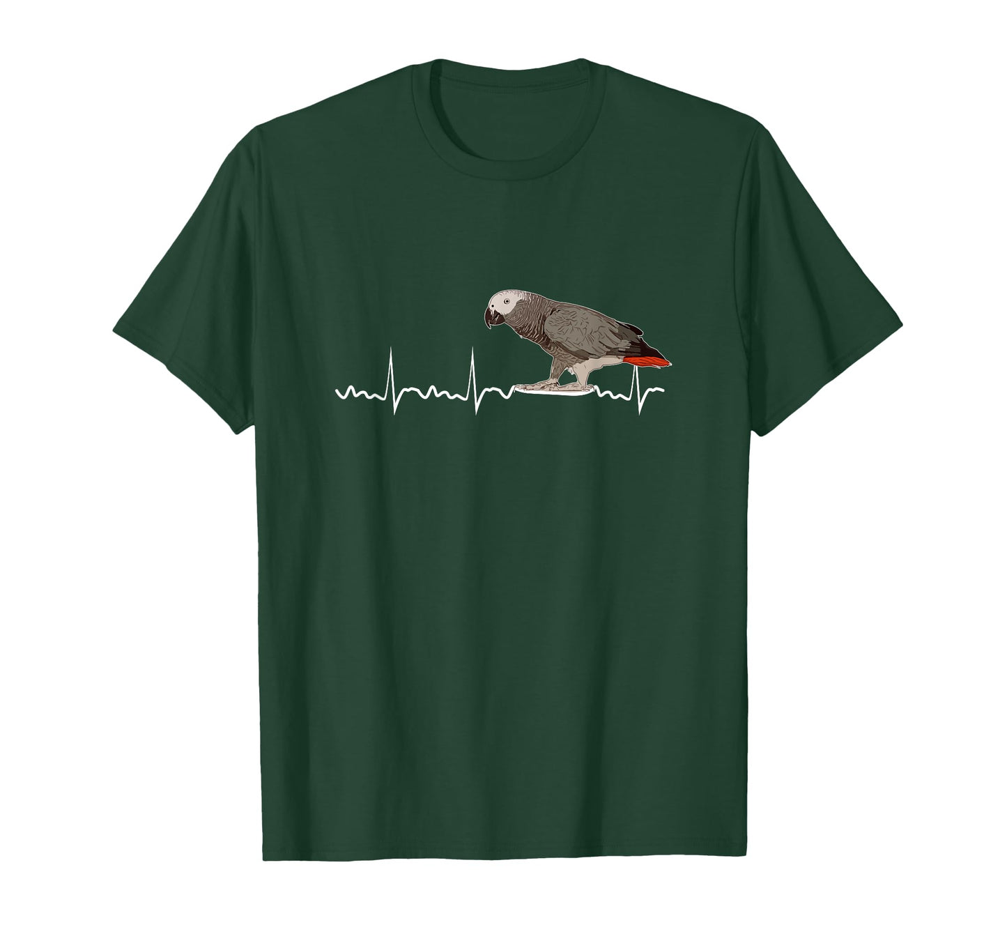 African Grey Parrot Heartbeat Parrot Bird Macaw T-Shirt