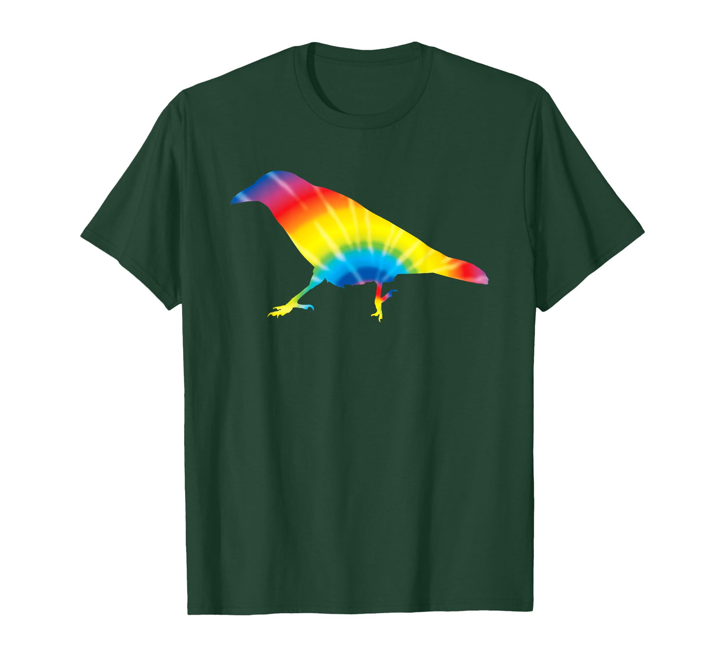 Tie Dye Crow Rainbow Print Raven Bird Hippie Peace Gift T-Shirt
