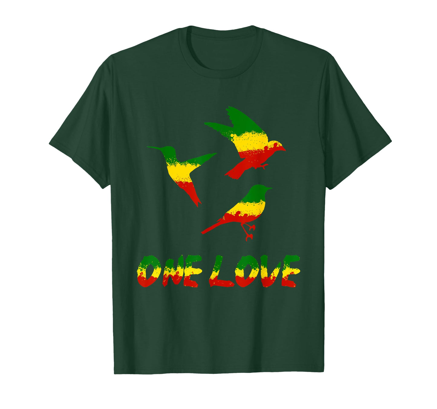 Bird Lover One Love Rasta Reggae Rastafarian Jamaica Roots T-Shirt