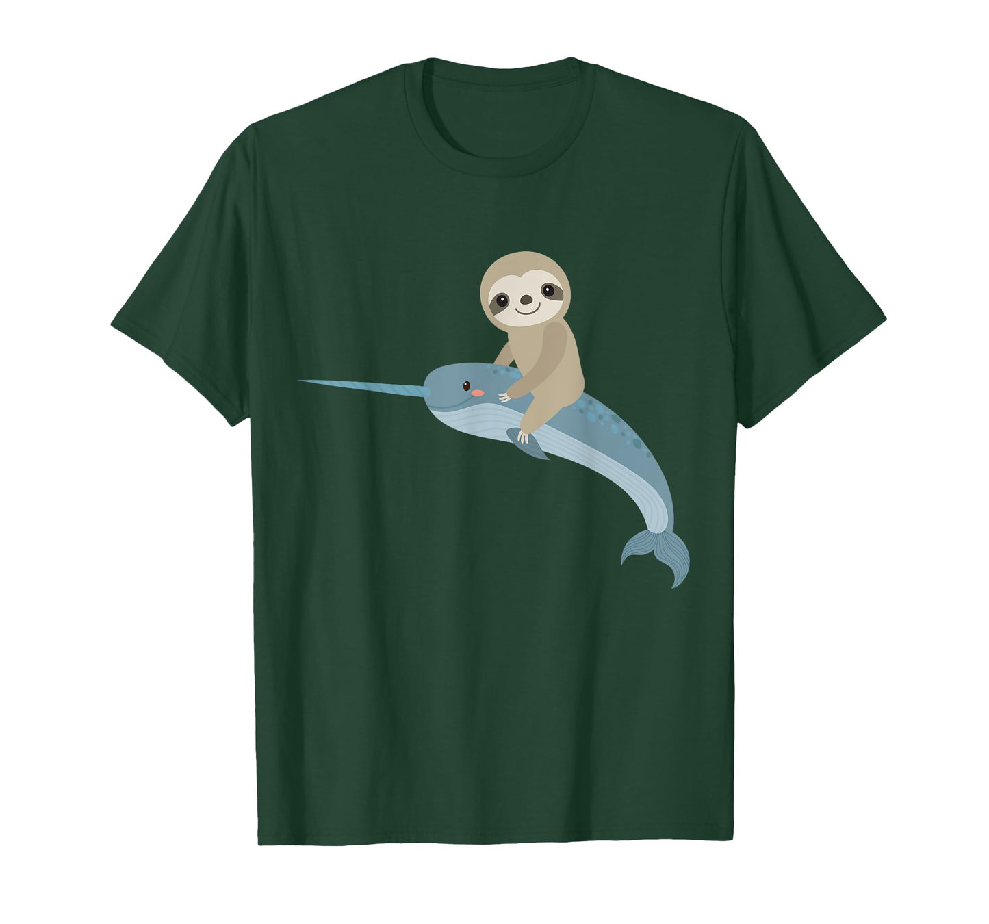 Sloth riding Narwhal, Unicorn of the Sea, men women boy girl T-Shirt