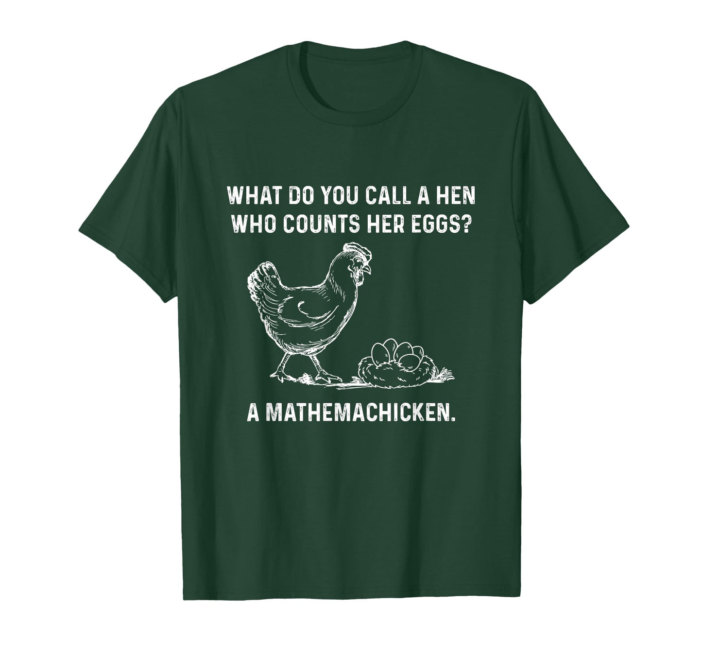 Mathemachicken Math Chicken Funny Dad Jokes Men Humor Pun T-Shirt