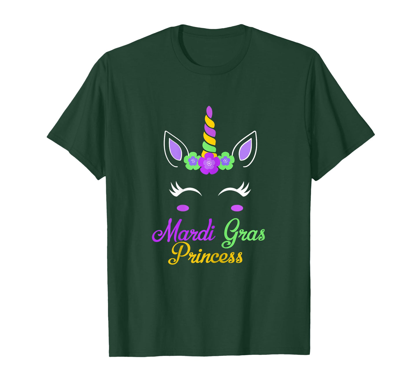 Little Miss Mardi Gras Princess Unicorn Girls Kids toddlers T-Shirt