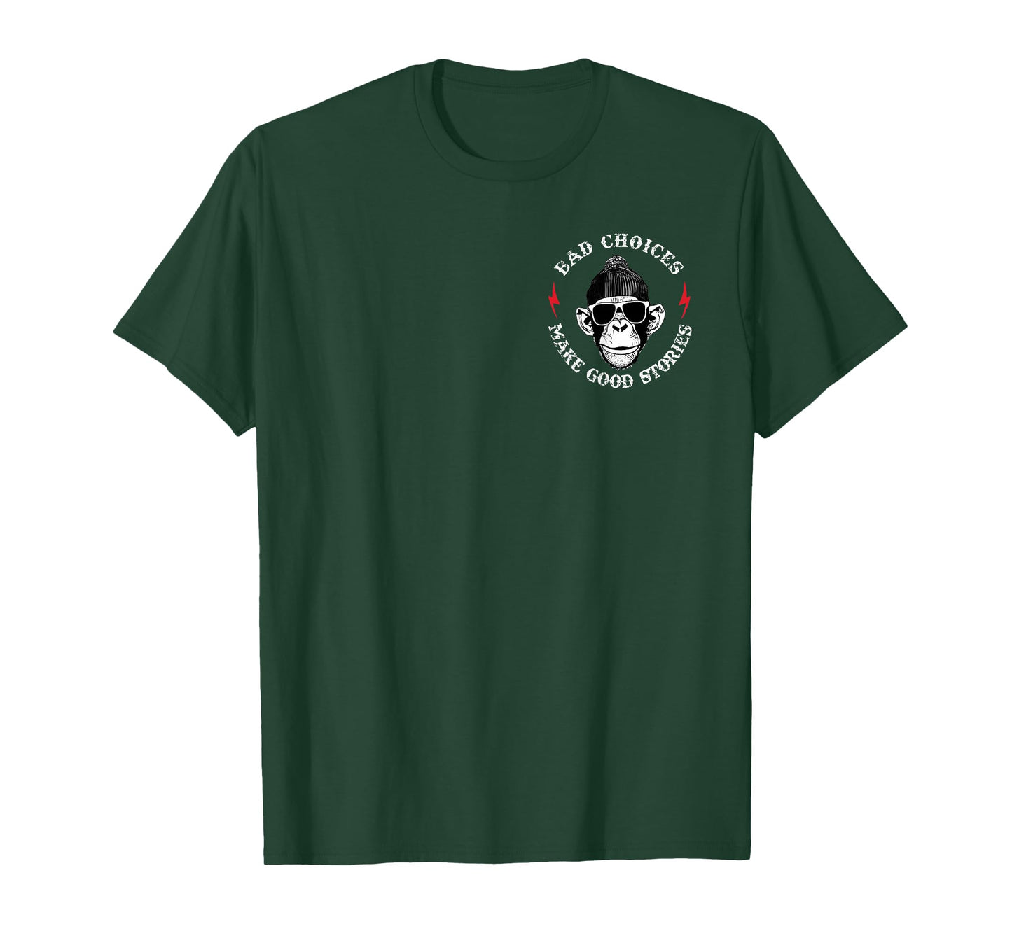 Bad Choices Make Good Stories Funny Monkey Glasses (2 Sides) T-Shirt