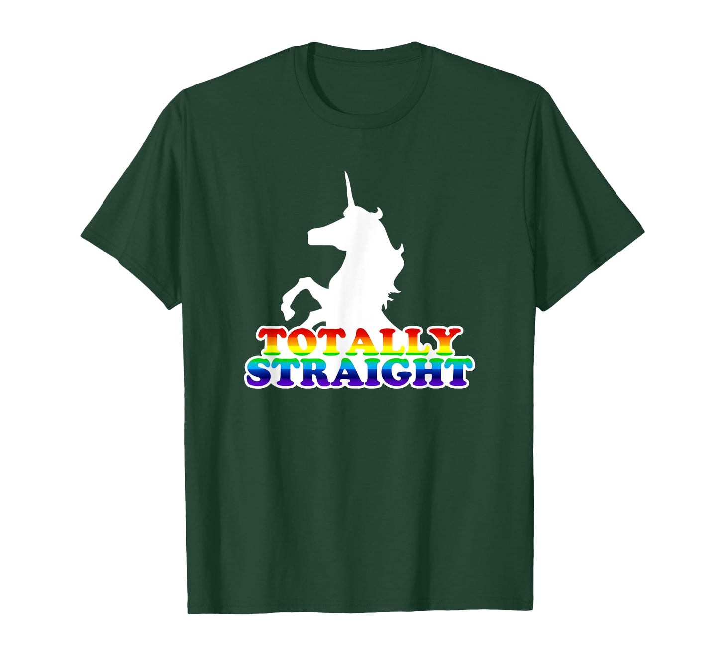 Wayward Tees Totally Straight Unicorn T-Shirt - Women's Junior, Girls, Black, Short Sleeve, Crew Neck, Classic Fit, Cotton 65% Polyester 35%, Humorous/Ironic Design, Size Small