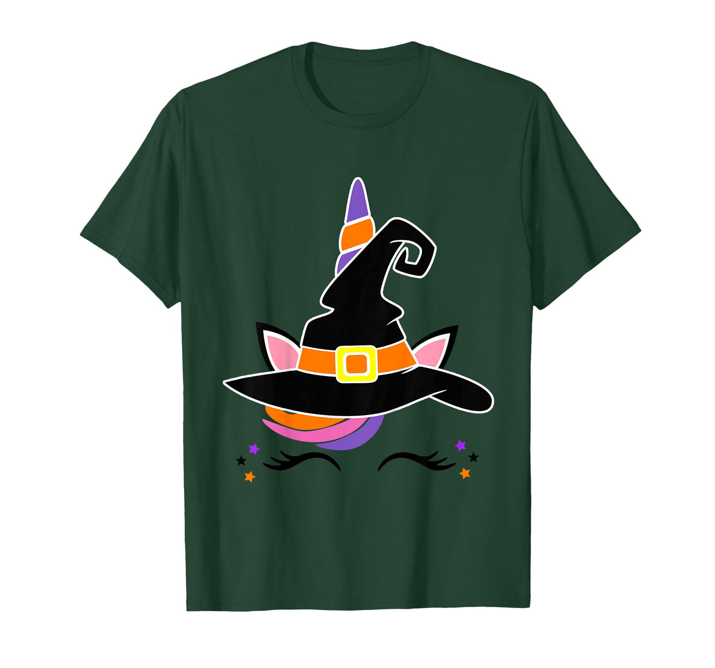 Kids Girls Unicorn Witch Baby and Toddler Halloween Witchy T-Shirt