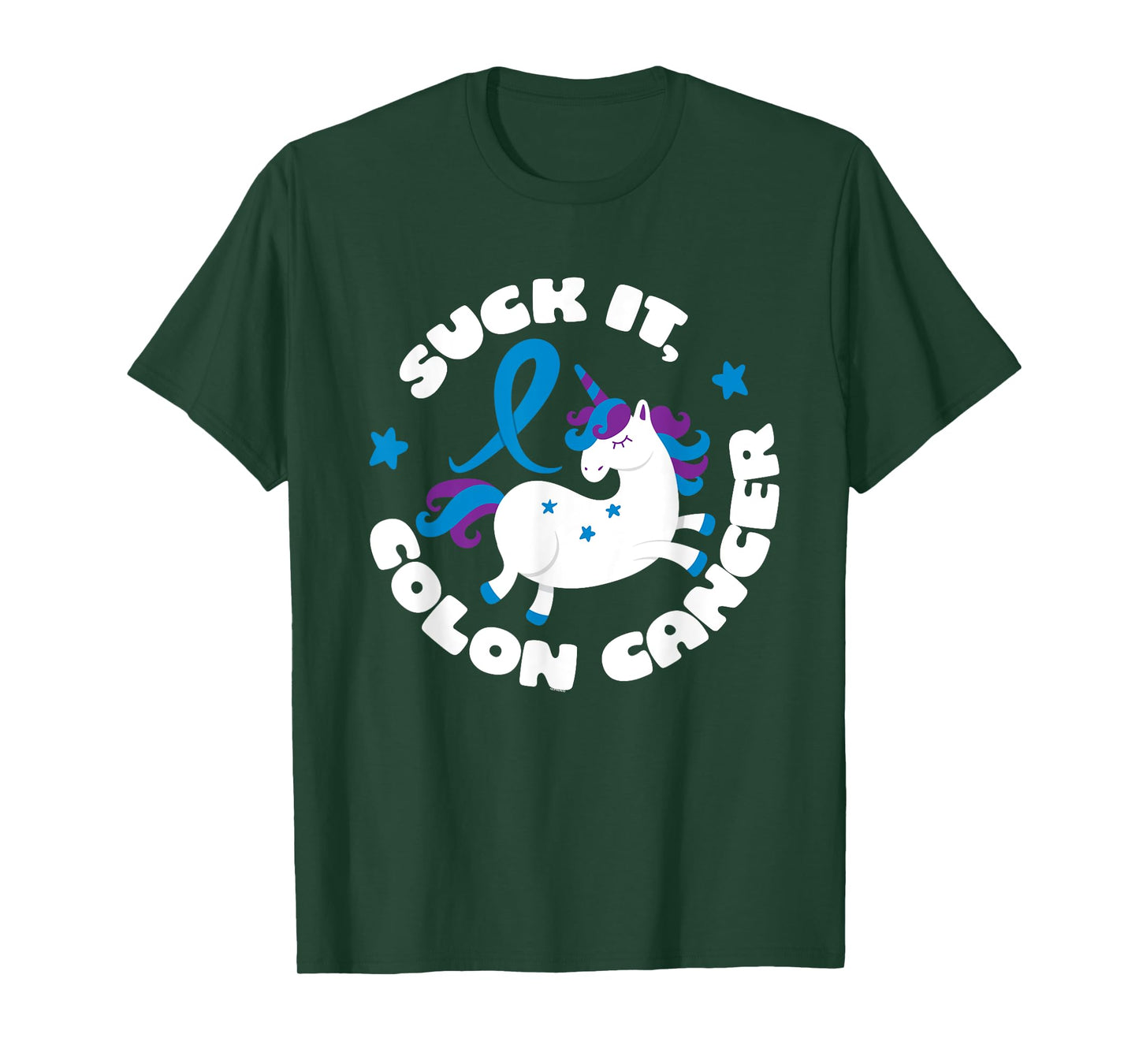 Colon Cancer Shirt | Suck It Colon Cancer Funny Unicorn Gift T-Shirt