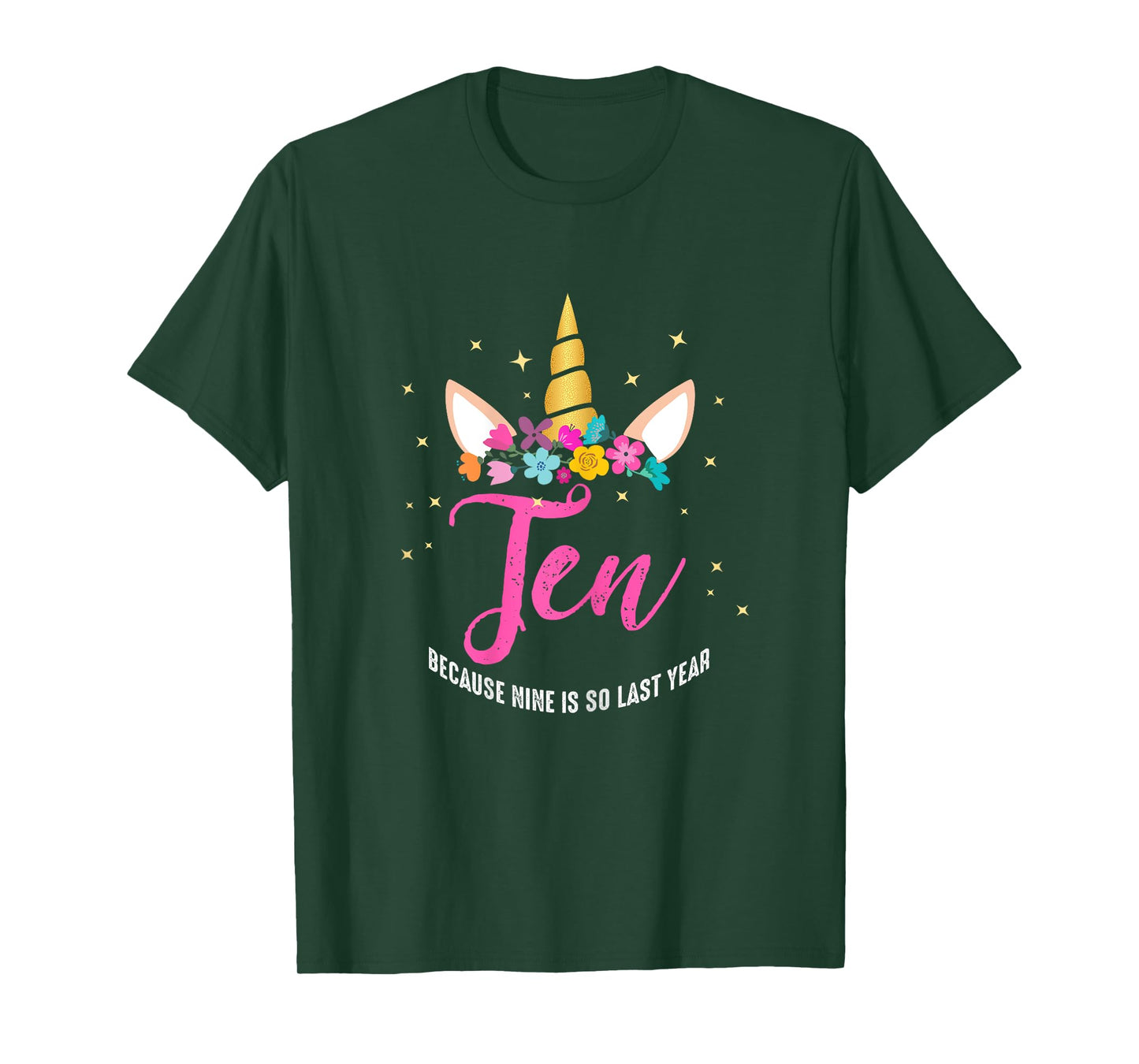 10 Years Old Birthday Girl Gifts Unicorn 10th Birthday T-Shirt