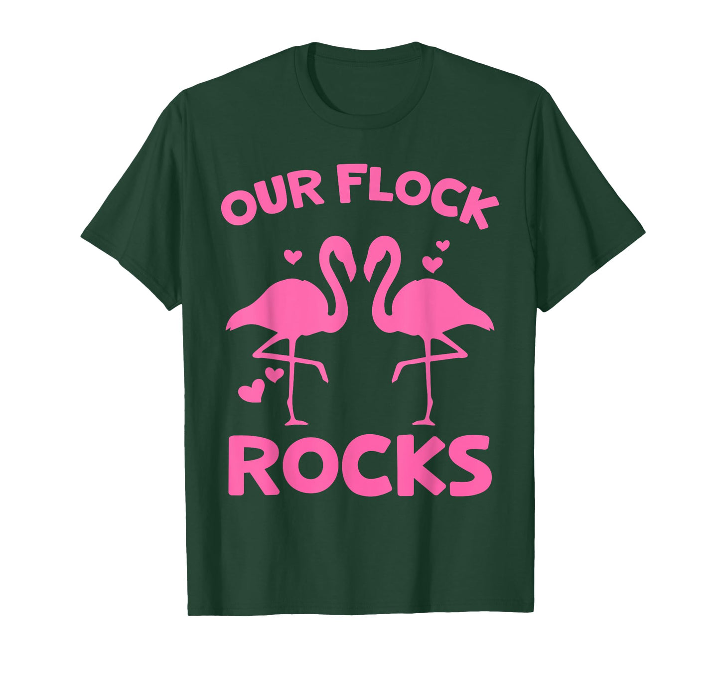 Our Flock Rocks Flamingo Matching Family Vacation Group T-Shirt