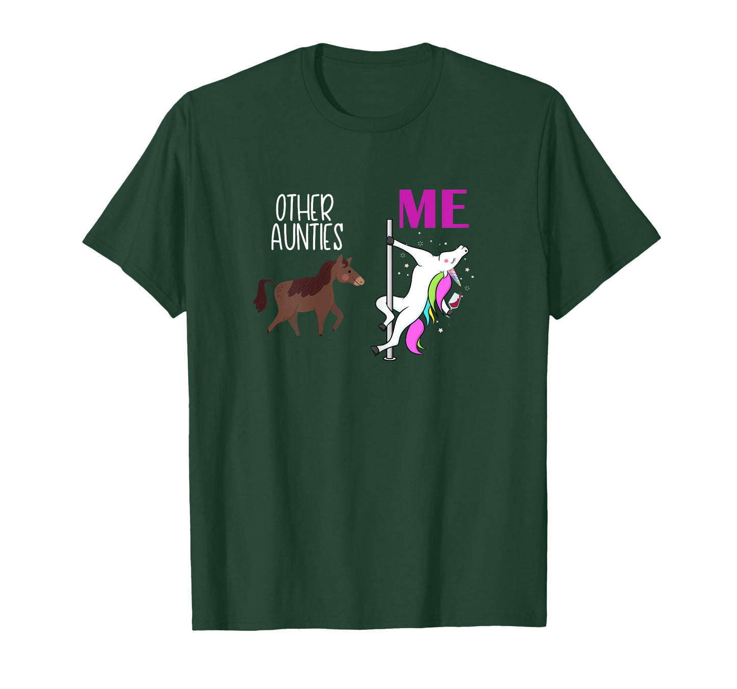 Other Aunties Me Unicorn Aunt Wine Lover Tee T-Shirt