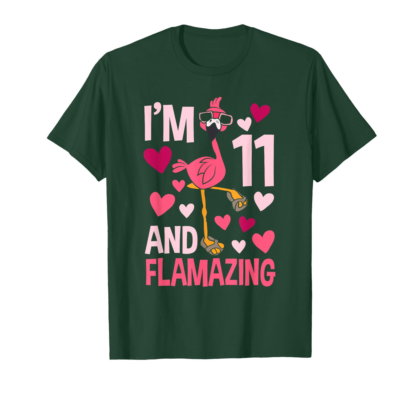 I'm 11 and Flamazing Flamingo Birthday For Boys 11 Years Old T-Shirt