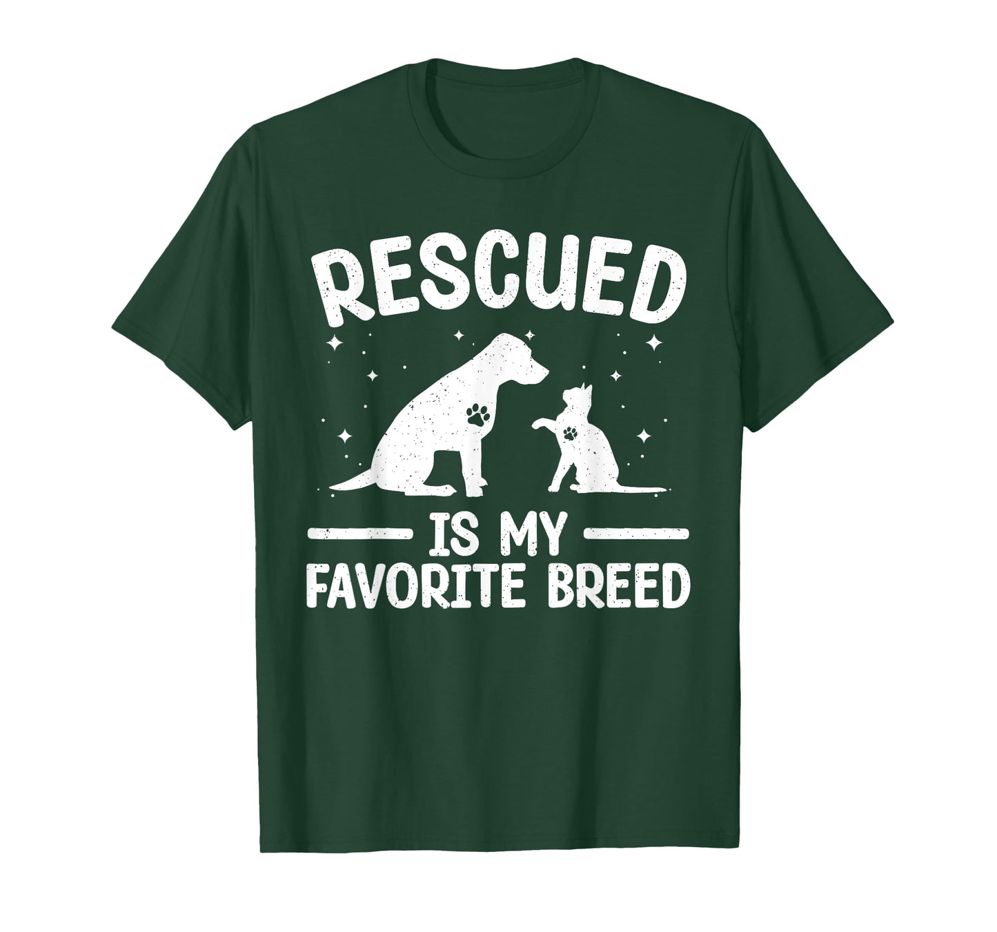 Animal Rescue Art For Men Women Dog Cat Pet Rescuer Lover T-Shirt